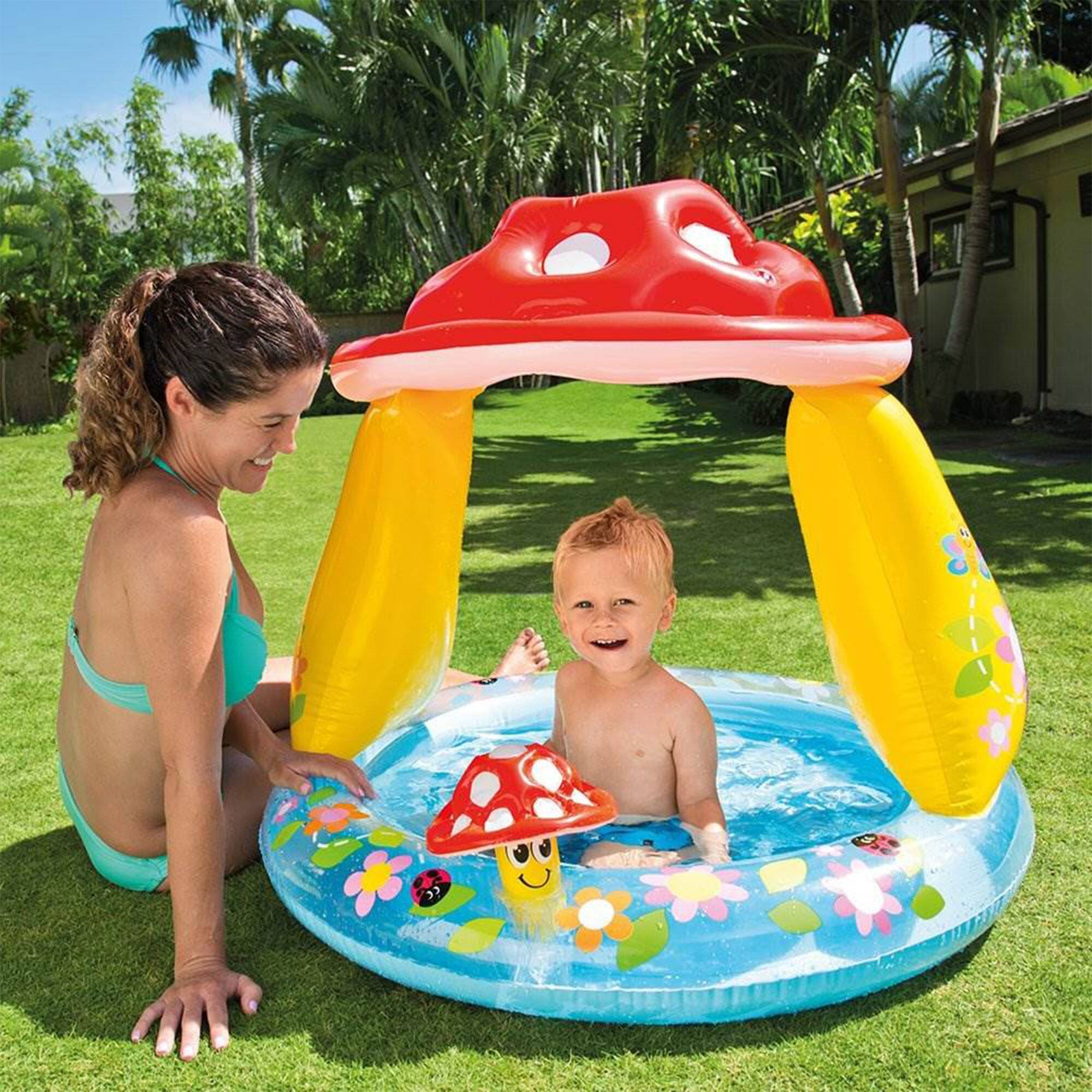 Alt View 2. Intex - Intex Inflatable Mushroom Water Play Center Kiddie Baby Swimming Pool Ages 1-3.