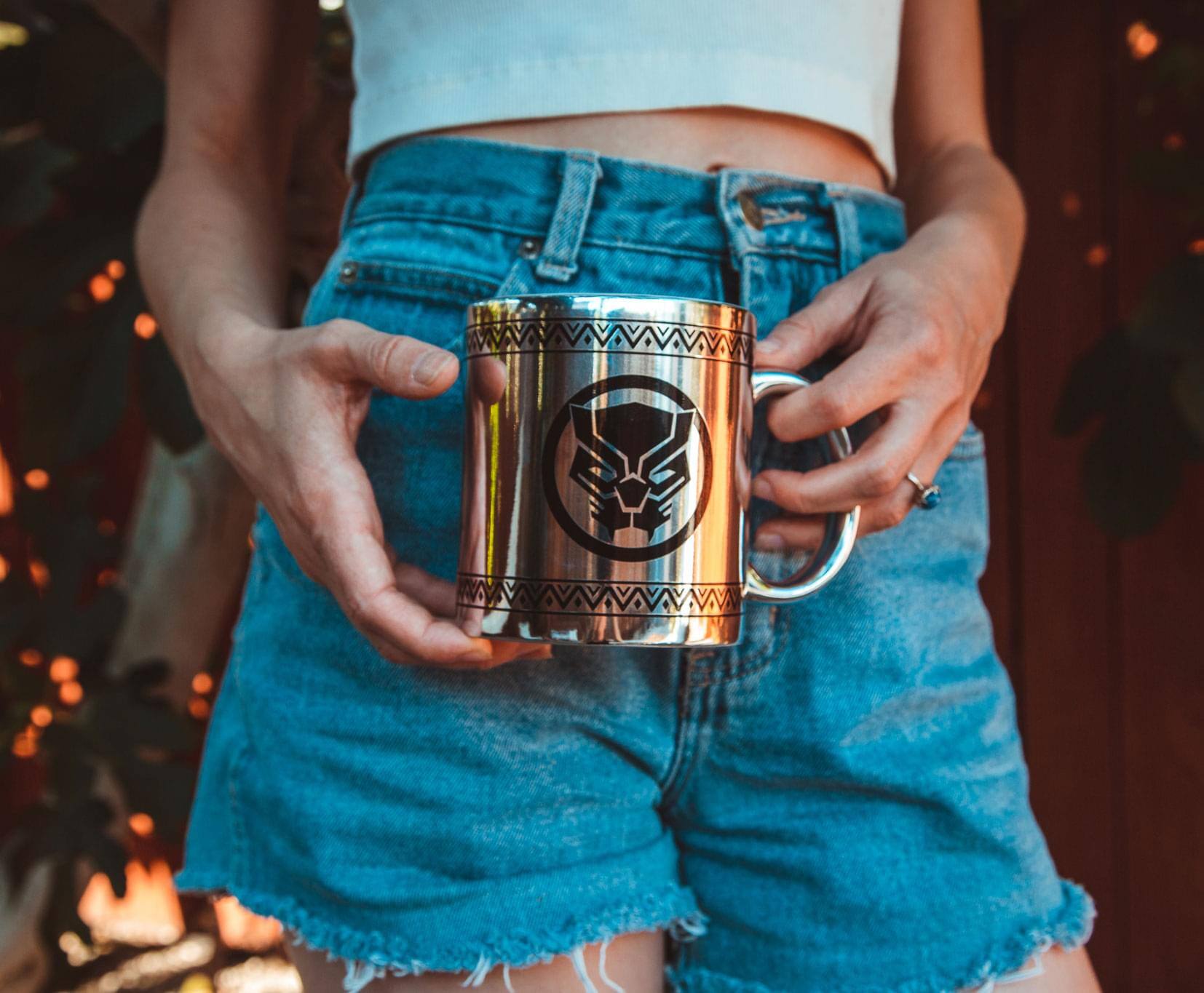 Alt View 3. Marvel - Marvel Black Panther Tribal Borders Electroplated Ceramic Mug | Holds 20 Ounces - White.