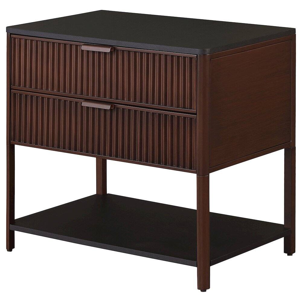Alt View 4. Coaster Co. of America - Zimmerlee 2-drawer Side Table with Shelf Rust Brown - Brown.