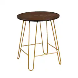 Carolina Chair & Table - Ethan 20" Side Table - Elm/Gold - Elm, Gold