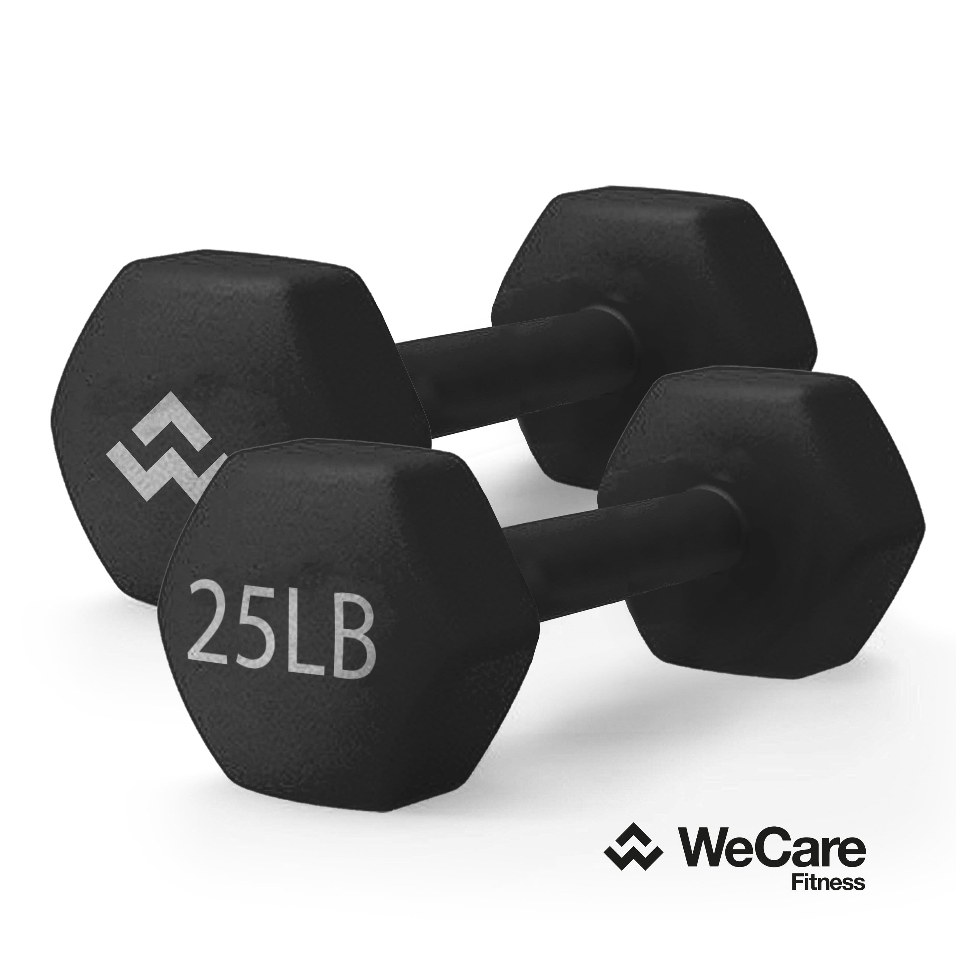 WeCare - Fitness Neoprene Pair Dumbbells 25 Lb - Black
