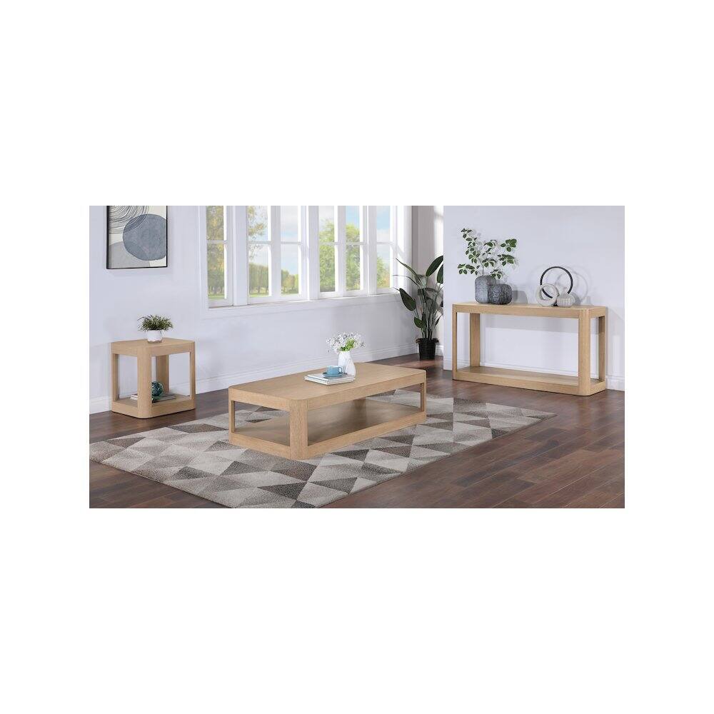 Alt View 4. Meridian Furniture - Reeves Natural Coffee Table - Brown.