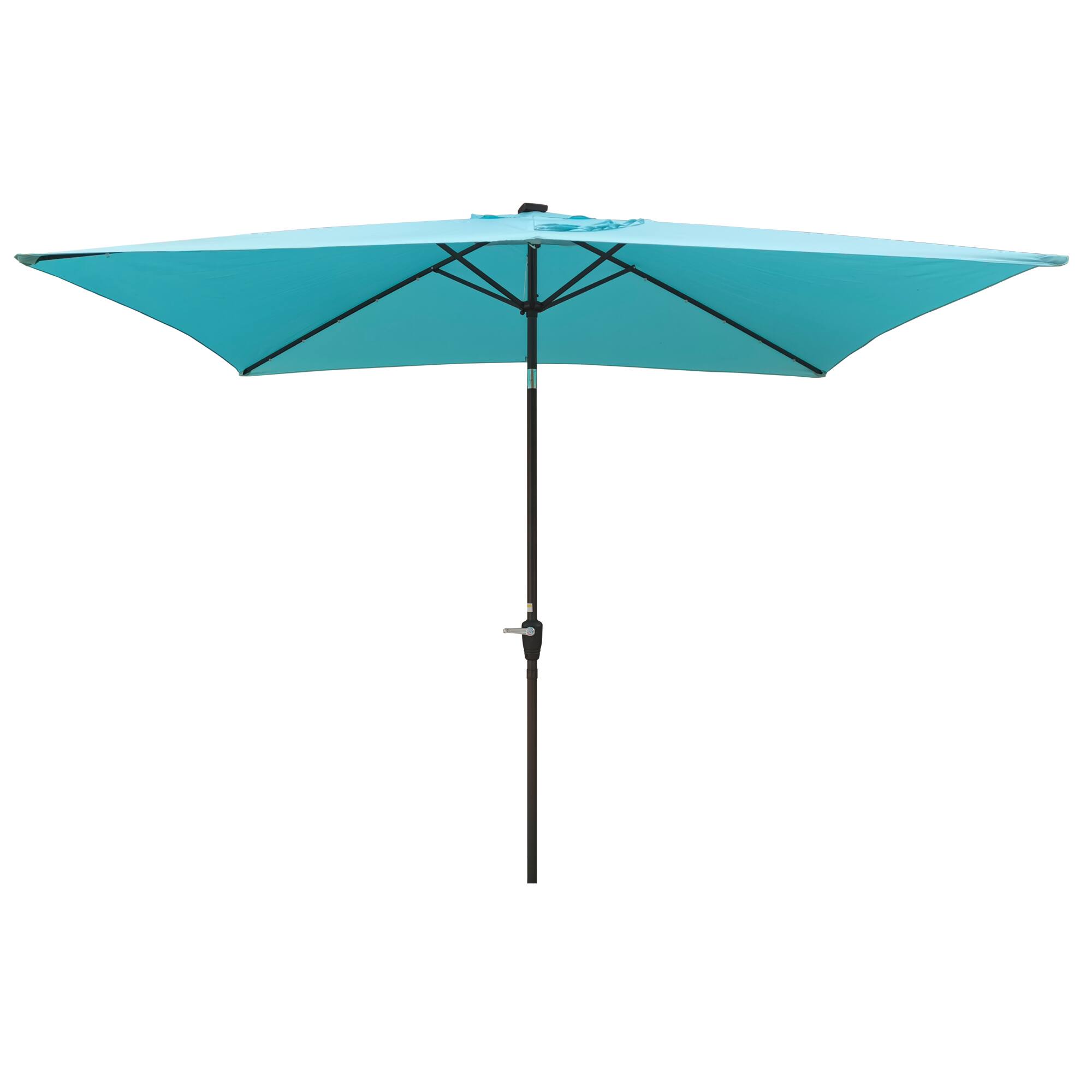 Alt View 4. Loheer - Loheer 10x6.5 Rectangular Patio Umbrella Solar Lighted Outdoor Shade with Crank Lift and Push Button Tilt.