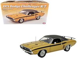 1971 Dodge Challenger R/T GY8 Black Stripes Vinyl Top Limited 360pcs 1/18 Diecast by ACME - Gold Metallic