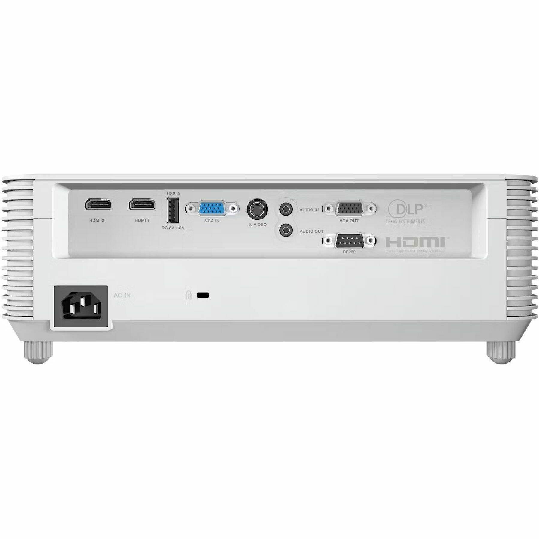 USB-A OMN - HDMI - DC SV 1.54 VUA N S-VIDEO AUERO - AUDIO OT VOA OUT ASPR DLP D TEXAS INSTRUMENTS HOMI AC IN