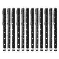 Front. Unique Bargains - Stylus Pens for Touch Screens, 12pcs High Precision Universal Bling Metal Capacitive Pen for Touch Screen Devices Phone - Black.