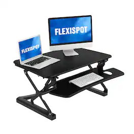 FlexiSpot - 35"W Manual Sit-Stand Desk Converter - Black