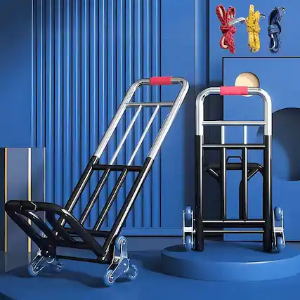 Front. Loheer - Loheer Heavy Duty Stair Climbing Cart Folding Utility Wagon with Adjustable Handle for Groceries Moving.