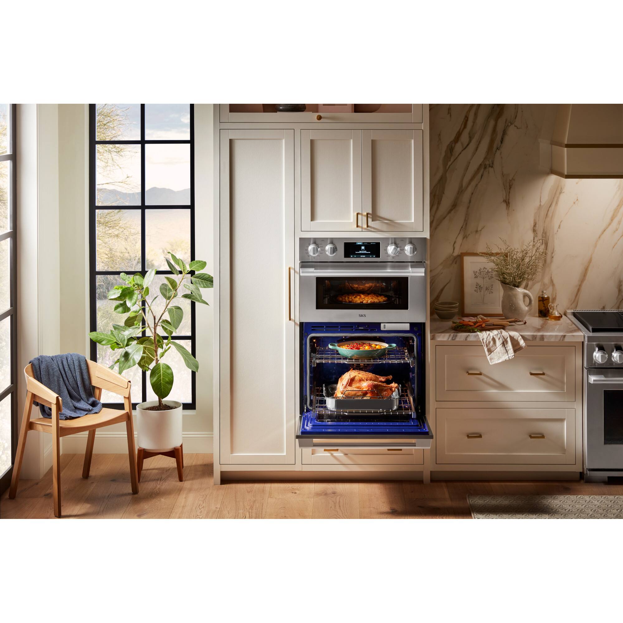 Alt View 4. SKS - 30-inch 6.4 Cu. Ft. Built-in Smart Electric Convection Microwave and Wall Oven Combination with Steam-Combi - Stainless Steel.