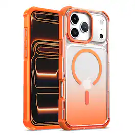 Dteck - For Apple iPhone 17 Pro Max Shockproof Slim Gradient Color Ruuged Case Cover Compatible with MagSafe Accessories - Orange