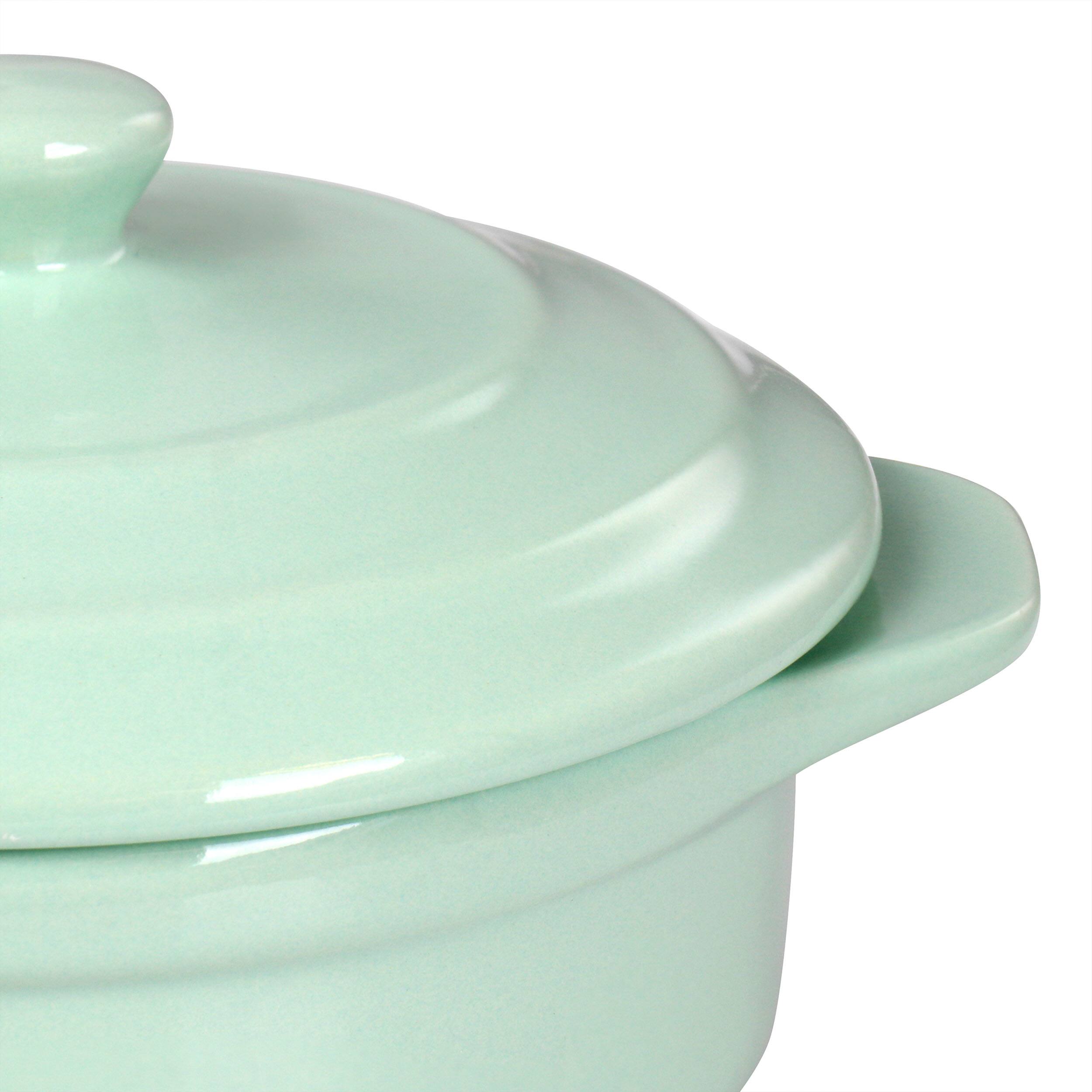 Alt View 3. Martha Stewart - Martha Stewart Stoneware Round Mini Casserole with Lid in Mint - Mint.