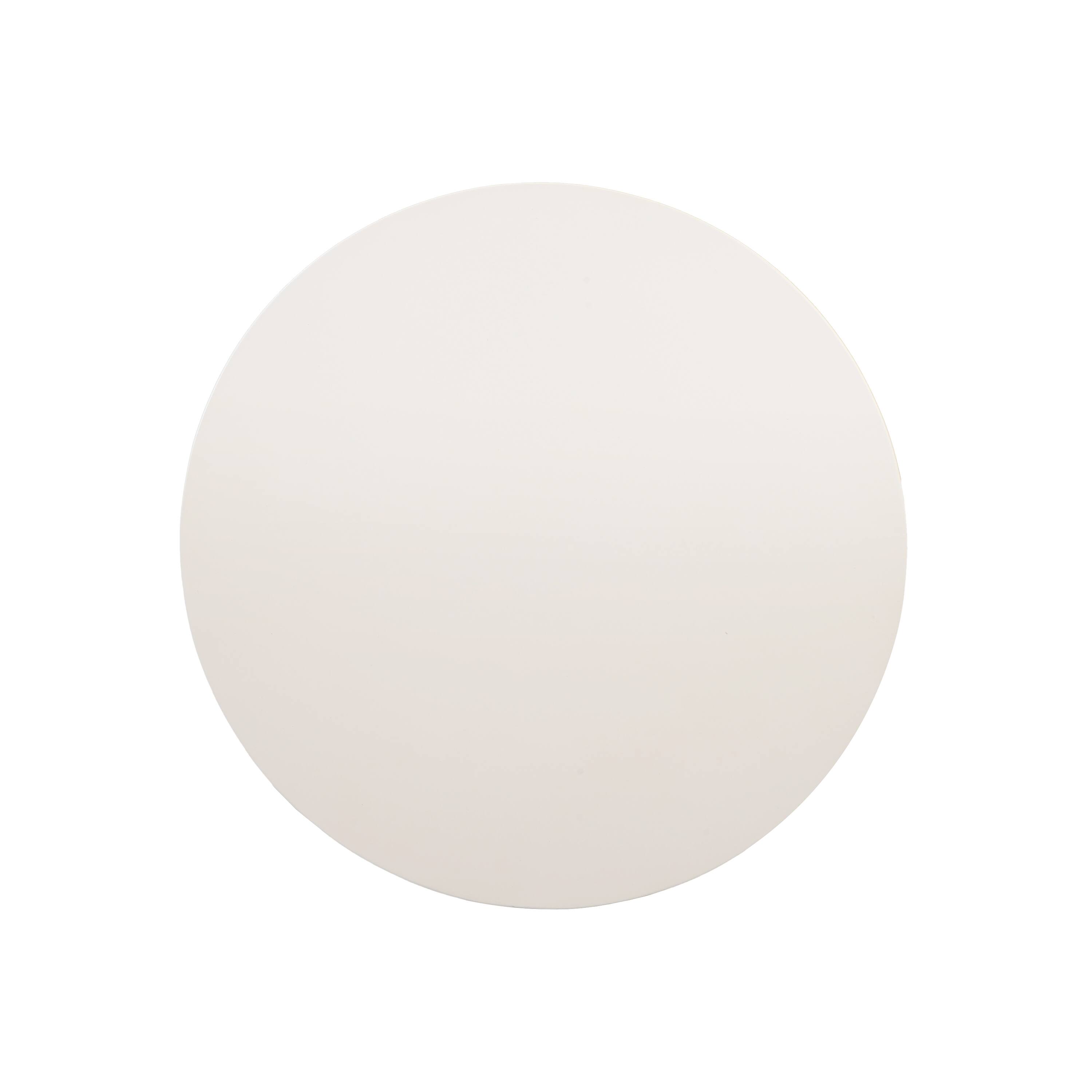 Alt View 5. Manhattan Lane - 24 Inch Modern Coffee Table, Round Off White MDF Top, Mango Wood Legs - Brown, White.