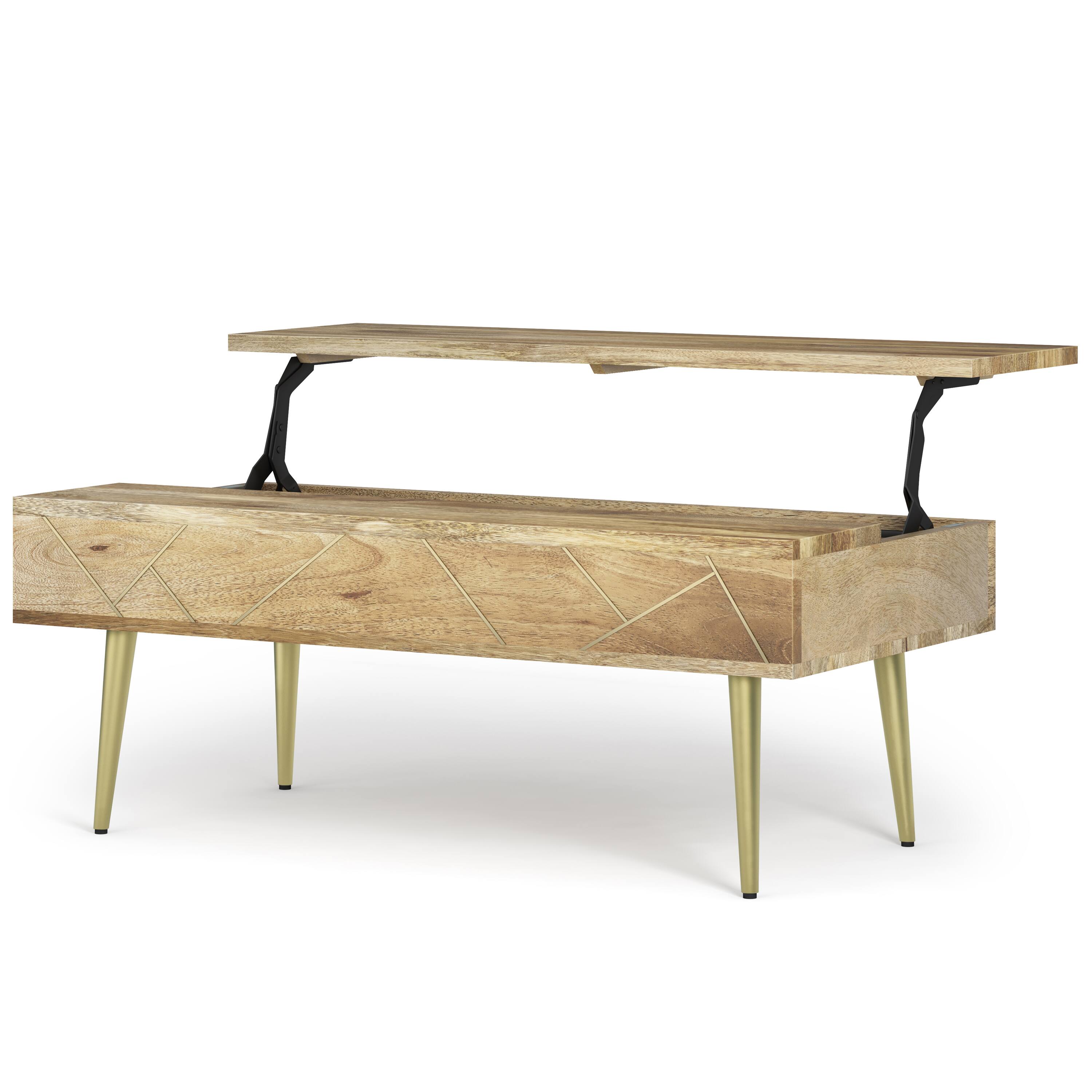 Angle. Simpli Home - Jager Large Lift Top Coffee Table - Natural.