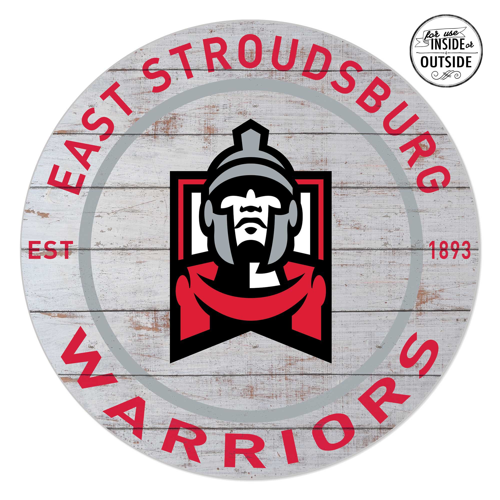 East Stroudsburg Warriors 20'' x 20'' Indoor/Outdoor Weathered Circle Sign
