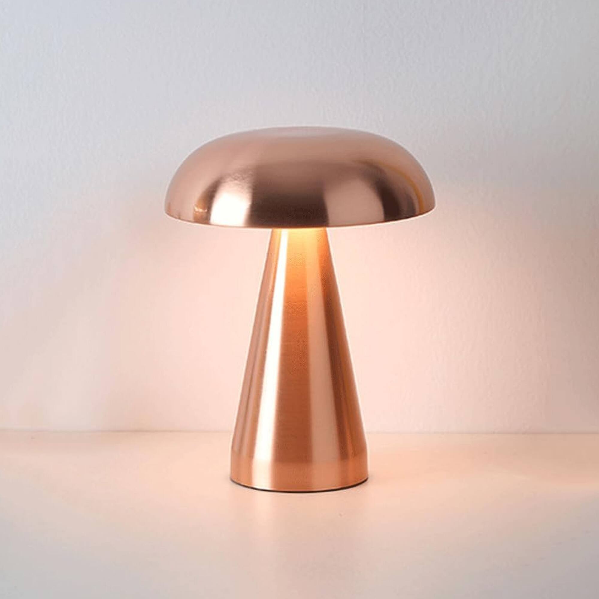Front. YONWAY - LED Mushroom Table Lamp, 3-Color Touch Control Rechargeable Light for Bedroom, Dining Room and Study Room.