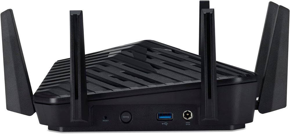 Left. Acer - Predator Connect W6 WiFi 6E Router Tri Band AXE7800 FF.G22AA.001 - Black.