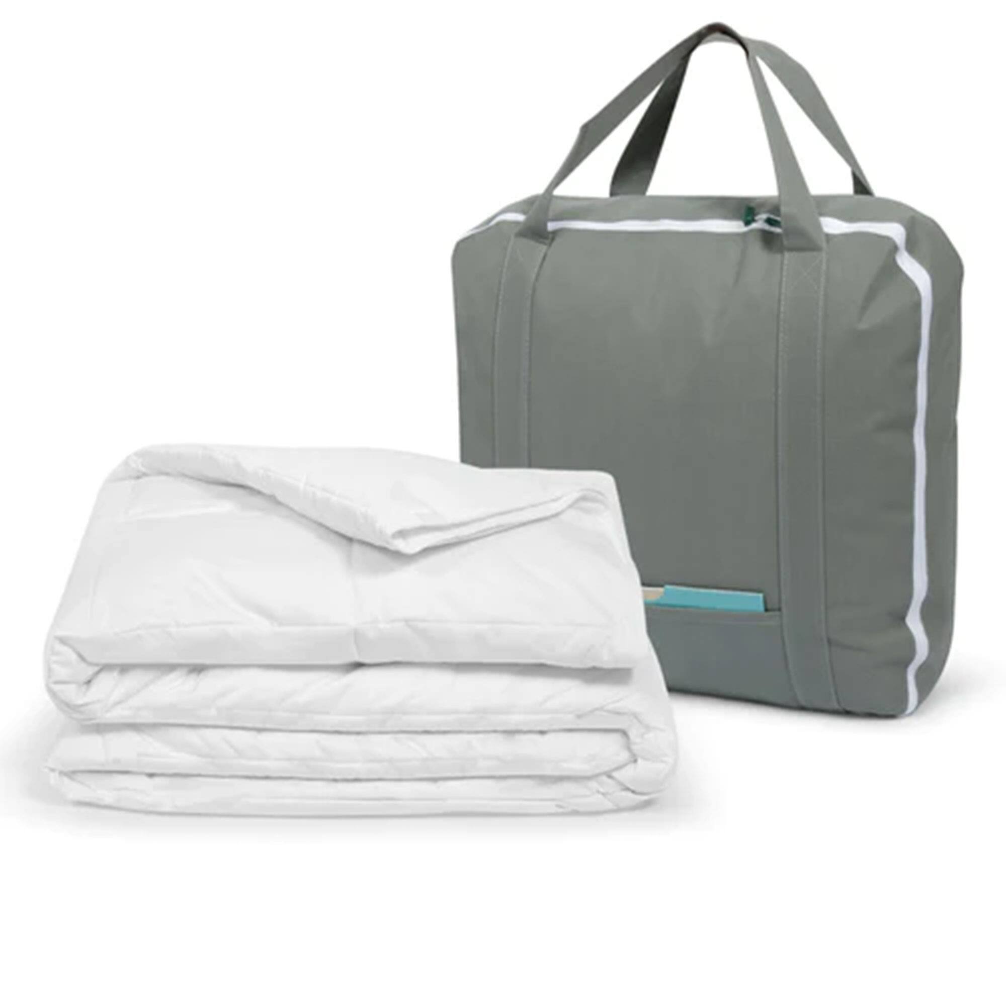 Alt View 3. Sleepgram - Sleepgram King Sized Pre Shrunk Lightweight Embroidered Cotton Comforter, White - White.