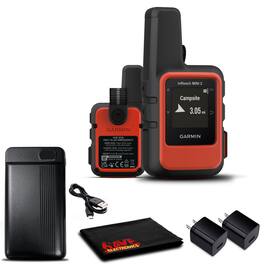 Garmin - inReach Mini 2 Satellite Communicator (Flame Red) with Battery Charger - Black