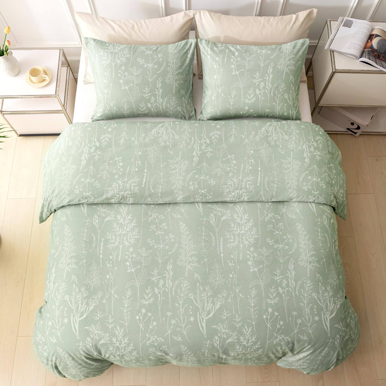 Alt View 1. Comfort Essence - Floral Duvet Cover Plant Flowers Pattern Bedding Set For All Season Soft Breathable With Zipper Closure - A: Muliticolor(no Comforter)-King (104×90 inch).