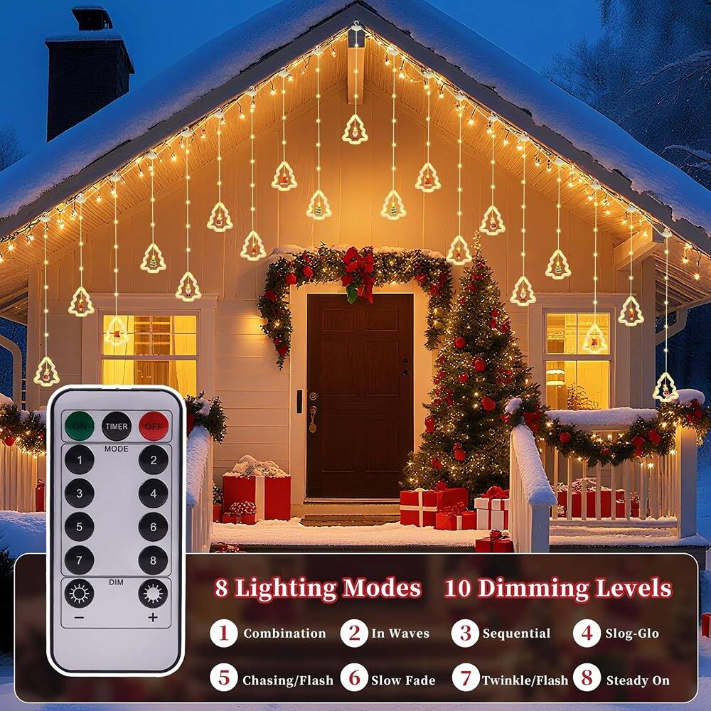 Sure, here is the corrected and grouped text:

---

**ON TIMER OFF**

**MODE**

1. Combination  
2. In Waves  
3. Sequential  
4. Slog-Glo  
5. Chasing/Flash  
6. Slow Fade  
7. Twinkle/Flash  
8. Steady On  

**DIM**

**8 Lighting Modes**

1. Combination  
2. In Waves  
3. Sequential  
4. Slog-Glo  
5. Chasing/Flash  
6. Slow Fade  
7. Twinkle/Flash  
8. Steady On  

**10 Dimming Levels**

---