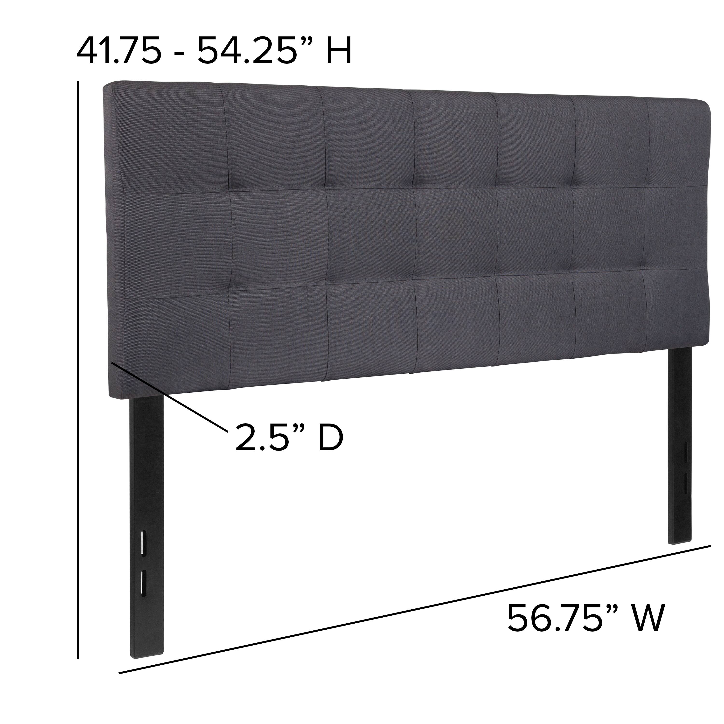 41.75 - 54.25" H  
2.5" D  
56.75" W