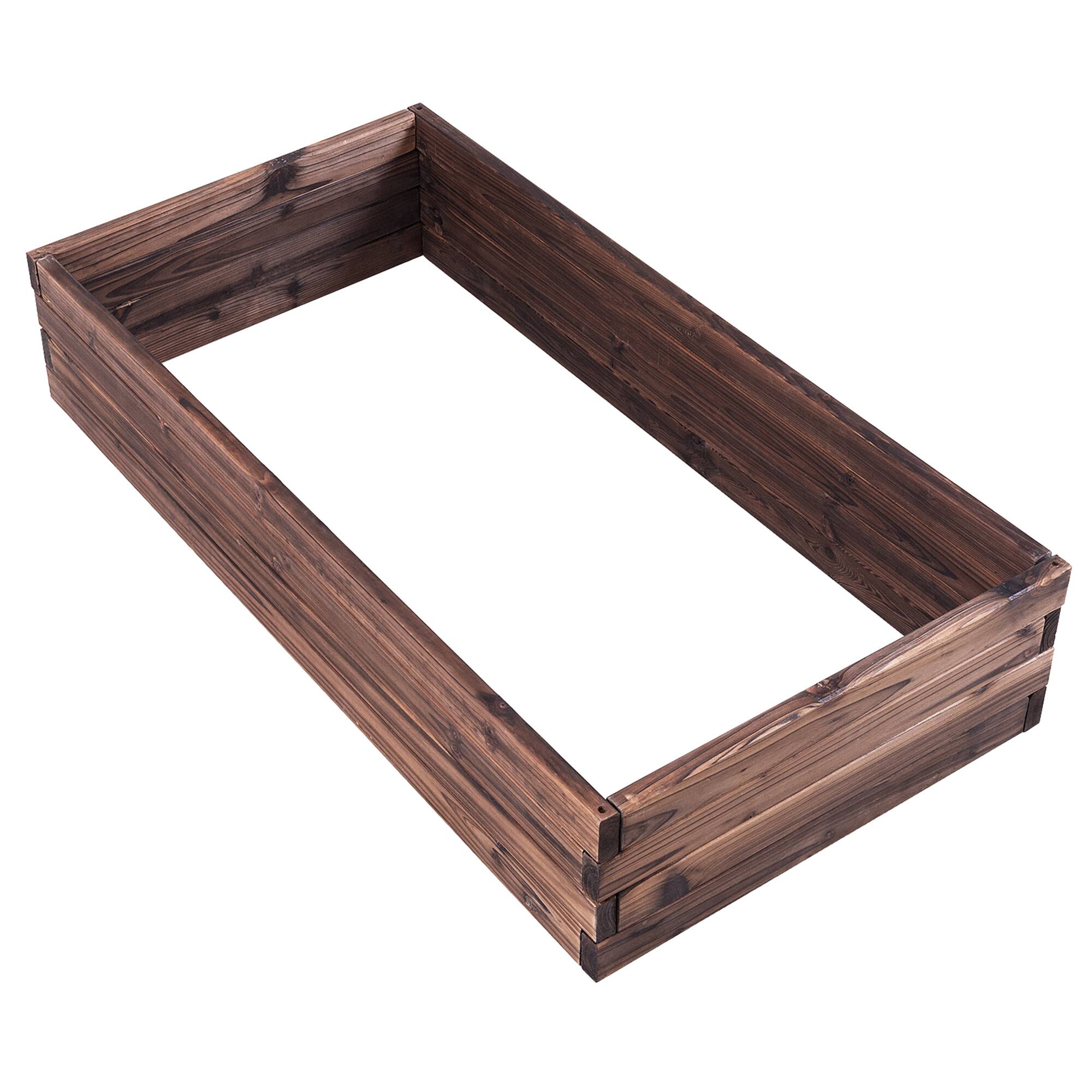 Alt View 1. Costway - Wooden Raised Garden Bed Kit - Elevated Planter Box For Growing Herbs Vegetable - Brown.