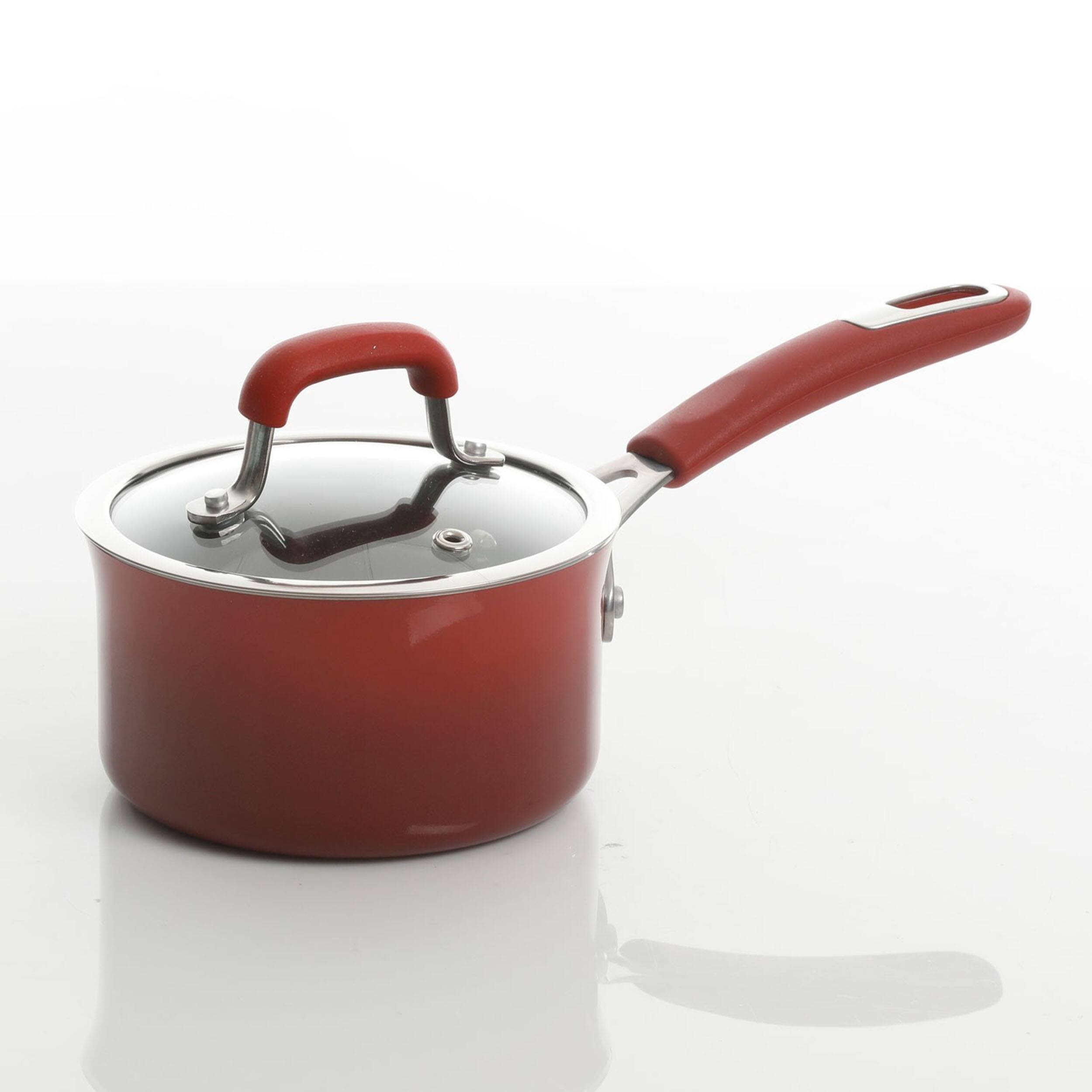 Alt View 7. Kenmore - Kenmore Elite Andover 10 Piece Nonstick Aluminum Cookware Set in Red Gradient - Red Gradient.