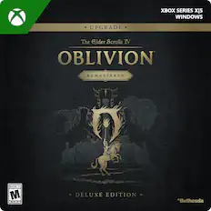 The Elder Scrolls IV: Oblivion Remastered is an Xbox Series X|S game that is part of the Xbox Series X|S Windows Upgrade. It is rated Mature 12+ by the ESRB and is a Deluxe Edition.