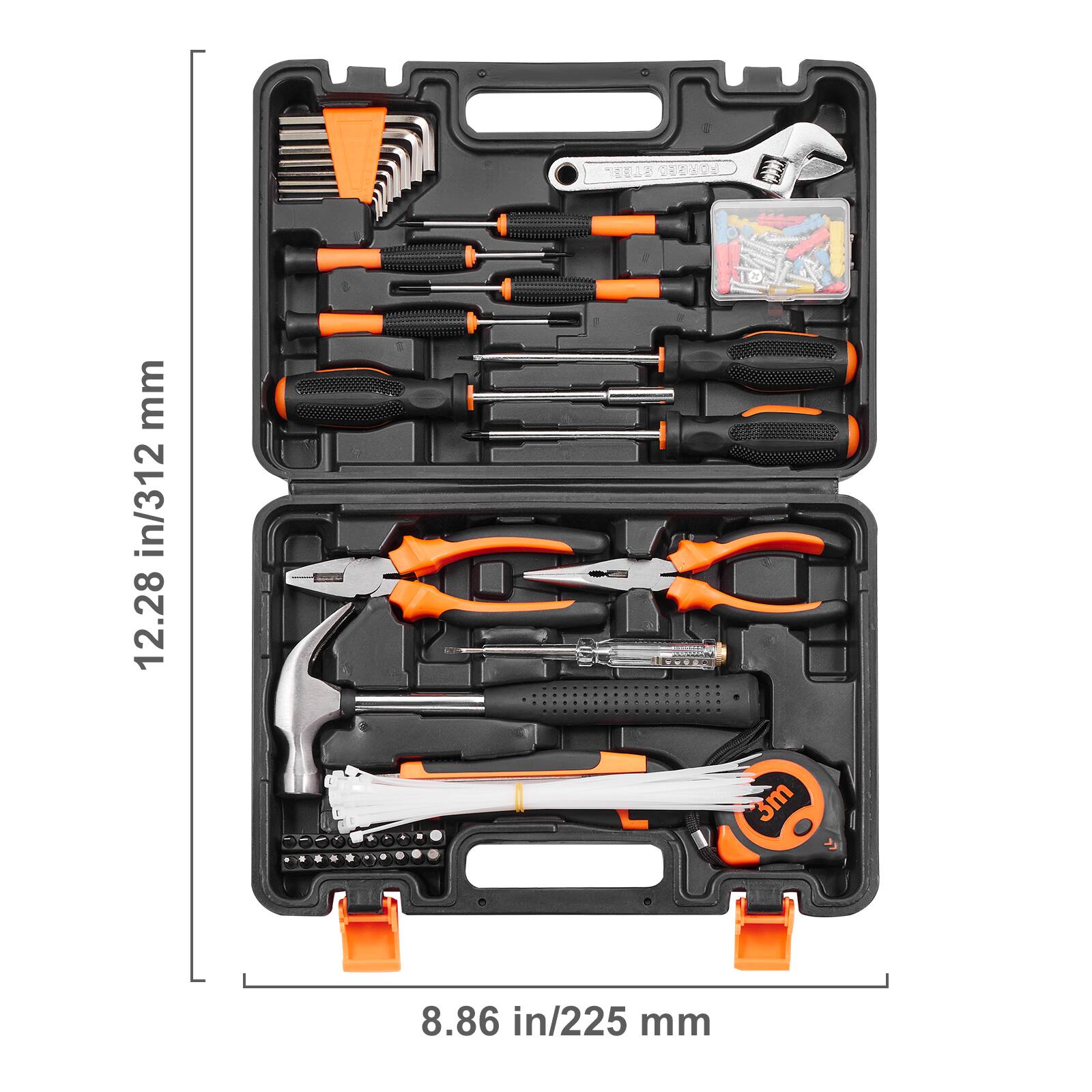 12.28 in/312 mm  
8.86 in/225 mm