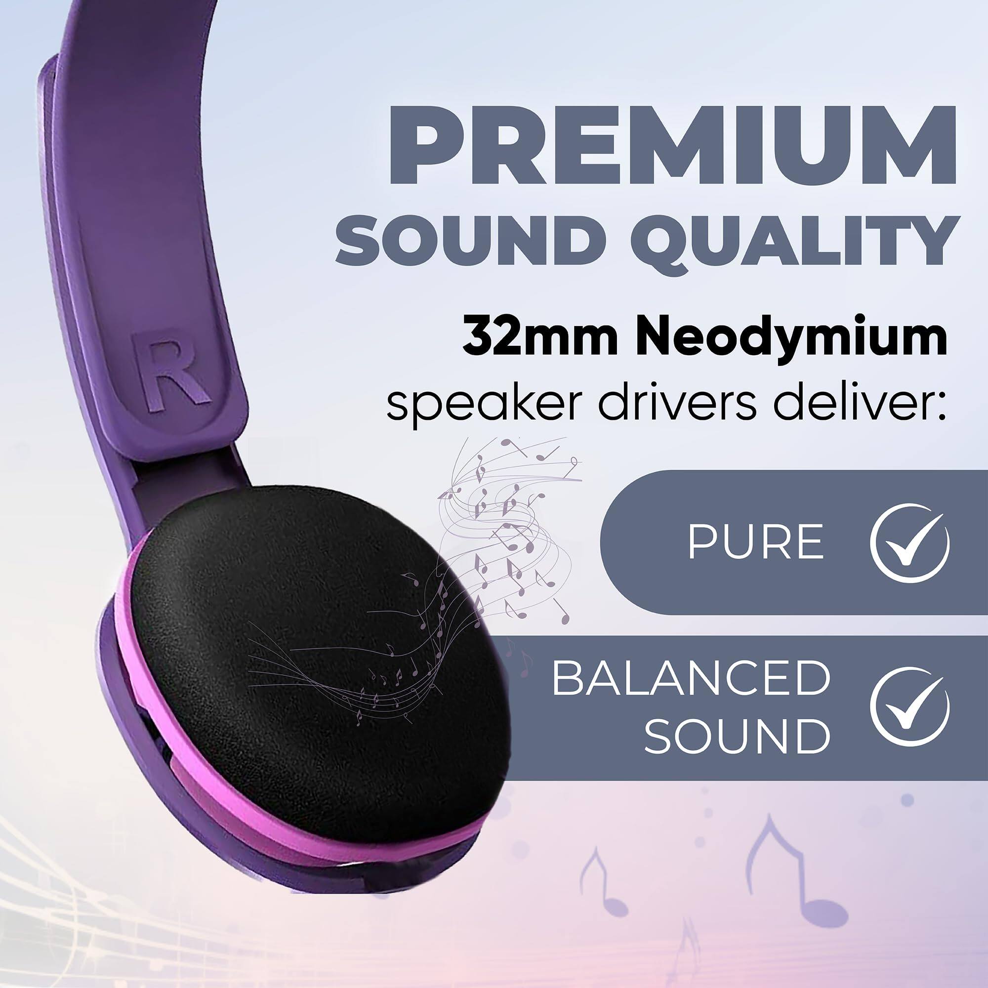 PREMIUM SOUND QUALITY  
32mm Neodymium speaker drivers deliver:  
PURE BALANCED SOUND