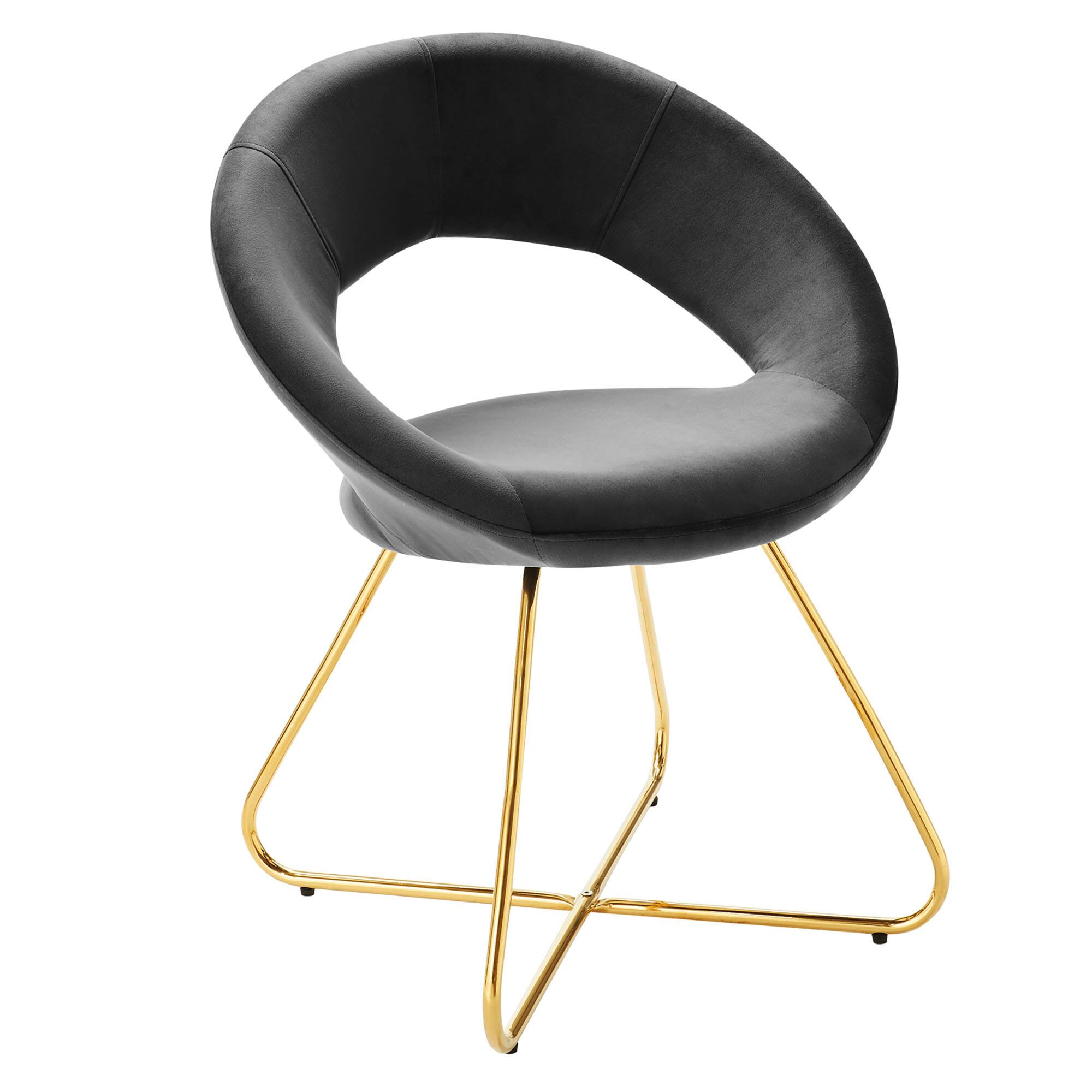 Alt View 1. Modway - Nouvelle Performance Velvet Dining Chair Set of 2 by Modway - Gold Charcoal.