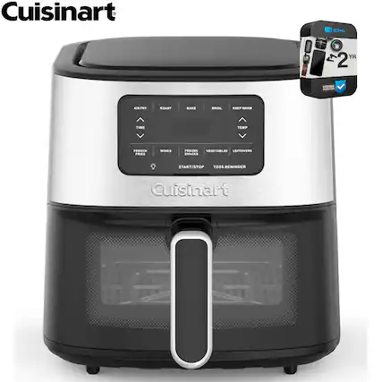 Cuisinart CPS YR 2 CR
AIR FRY | ROAST | BAKE | BROIL | KEEP WARM
TIME | TEMP
FRENCH FRIES | WINGS | FROZEN VEGETABLES | LEFTOVERS
START/STOP | TOSS REMINDER
Cuisinart