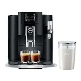 JURA - E8 5th Gen Automatic Coffee Machine Piano with Milk Container Bundle - Black