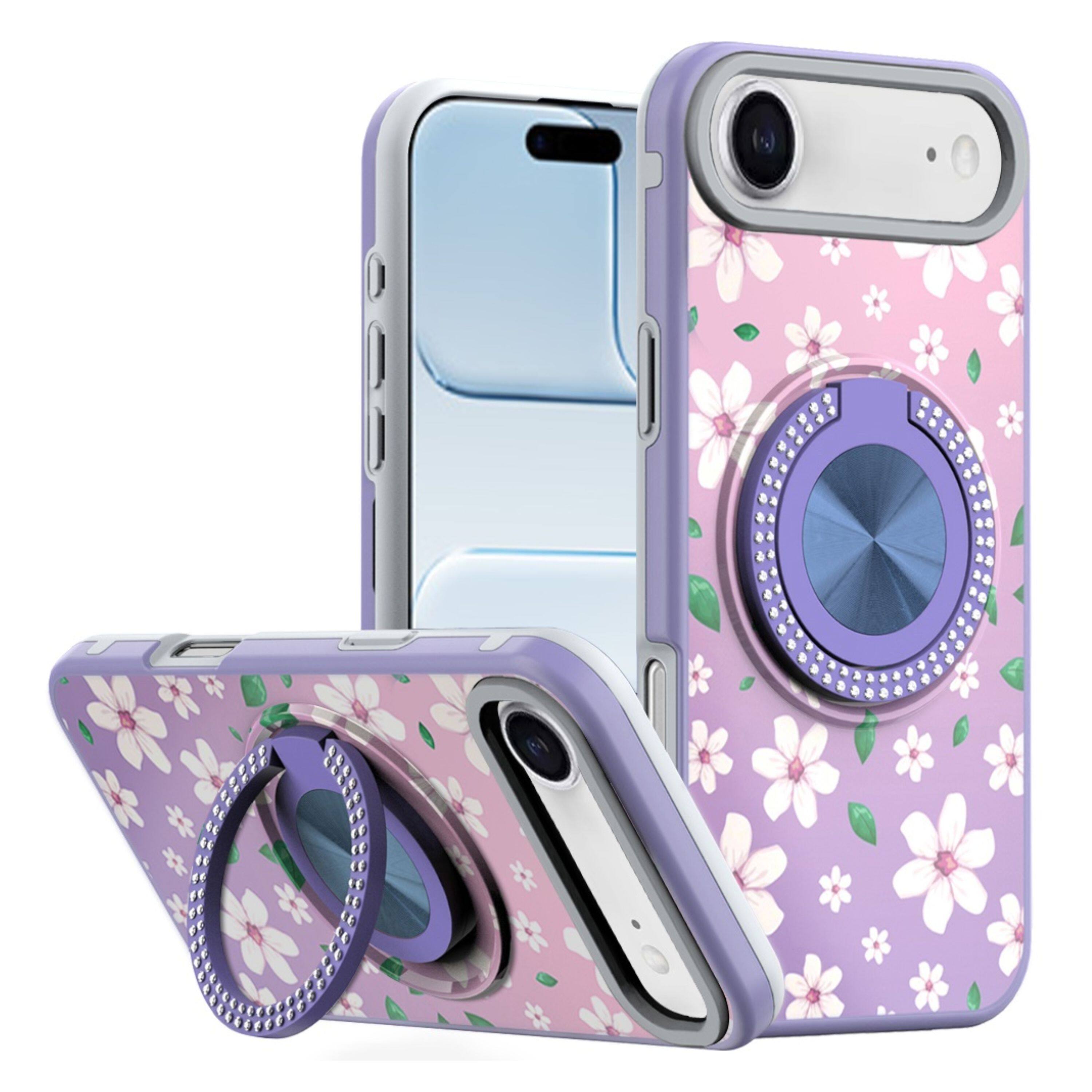 Kitcheniva - Printed Design Case With 360 Rotating Stand Tempered Glass For iPhone Air Floral B - Multicolor price history on PriceWatchPro