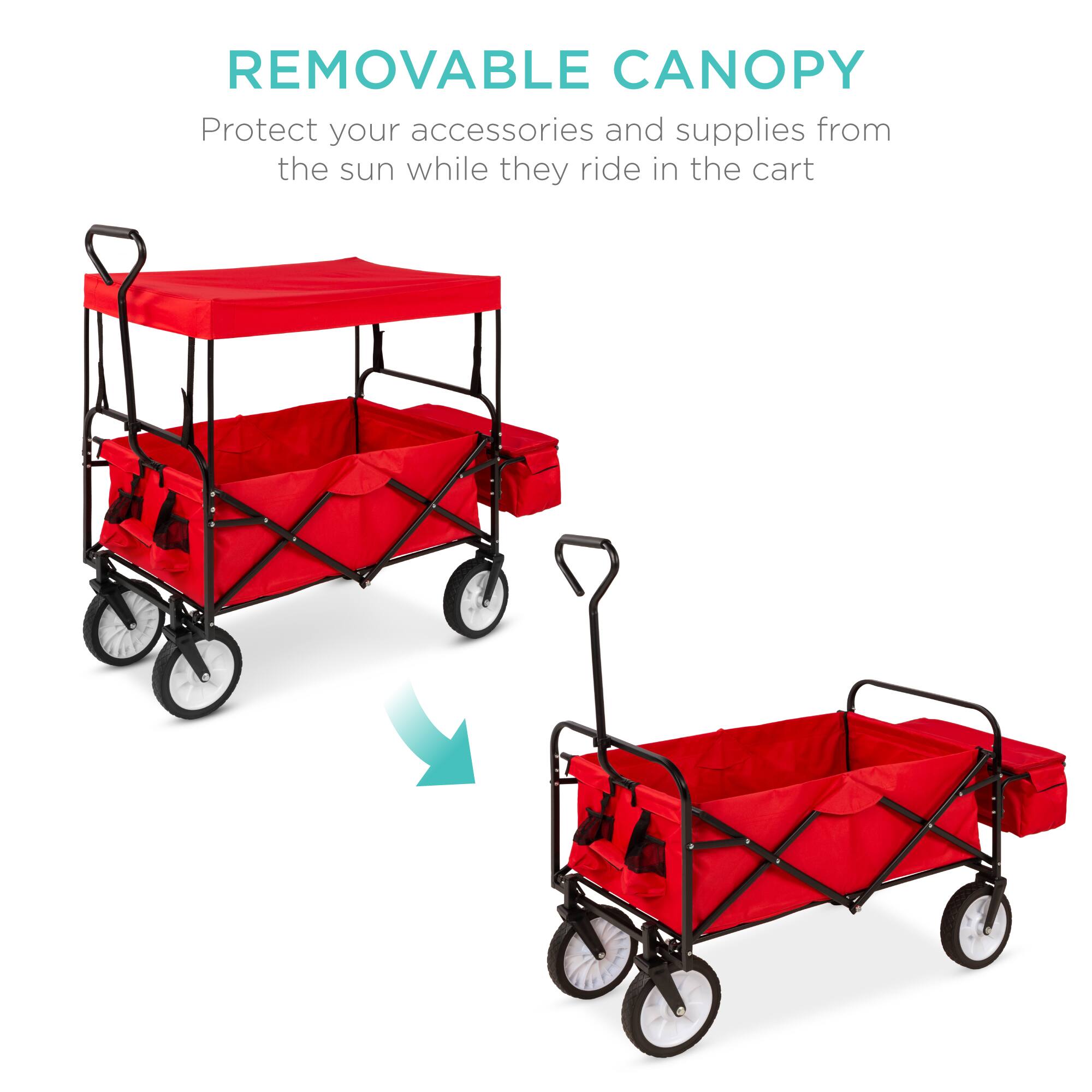 REMOVABLE CANOPY  
Protect your accessories and supplies from the sun while they ride in the cart