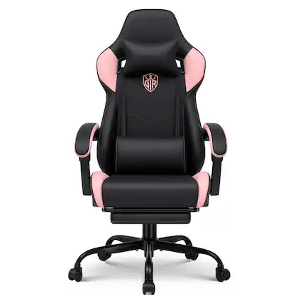 Front. CloudRest Pro - Computer Chairs with Linkage Armrest Ergonomic Gaming Chair High Back Game Chair - Pink.