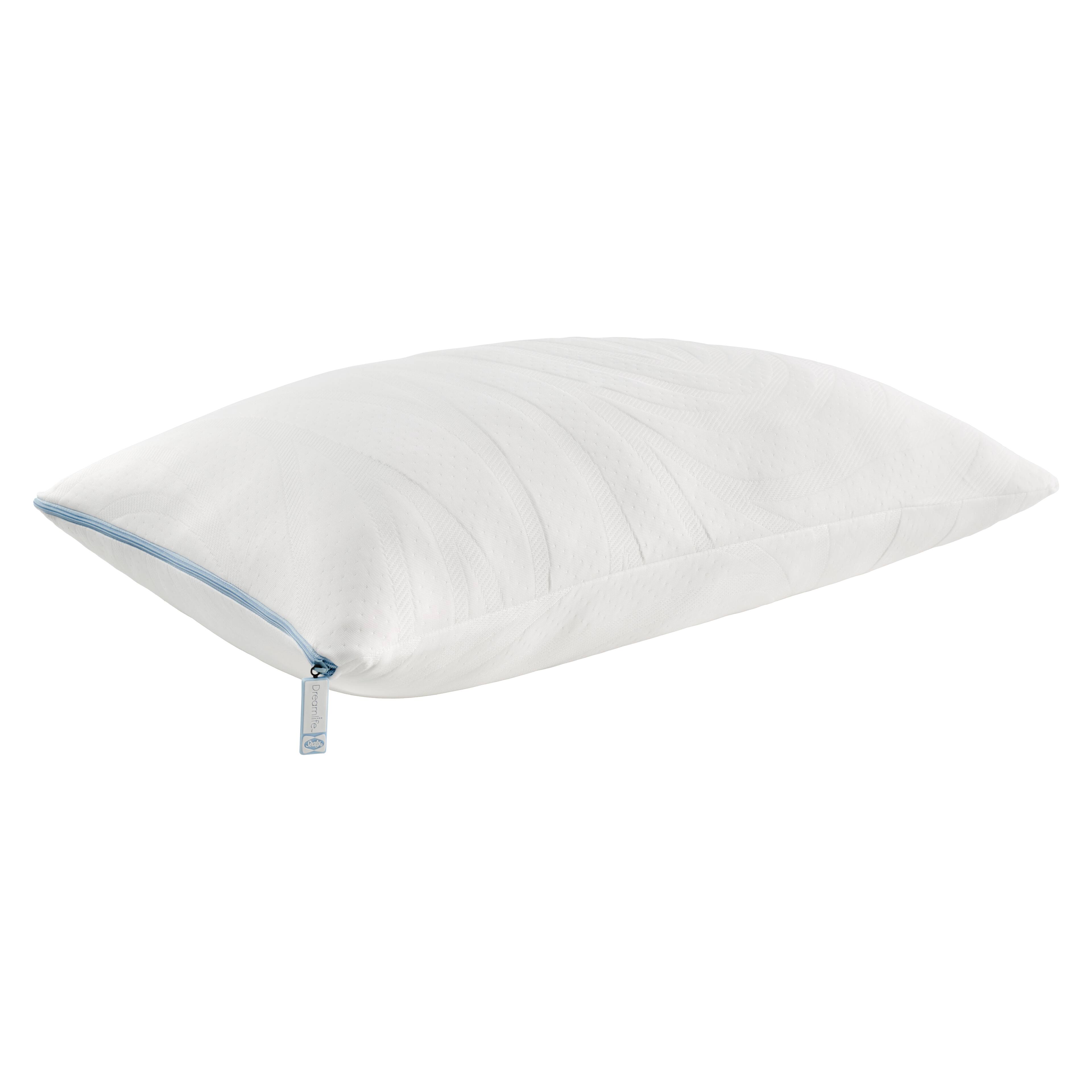Angle. Sealy - Dreamlife Shredded Foam Pillow, Standard - White.