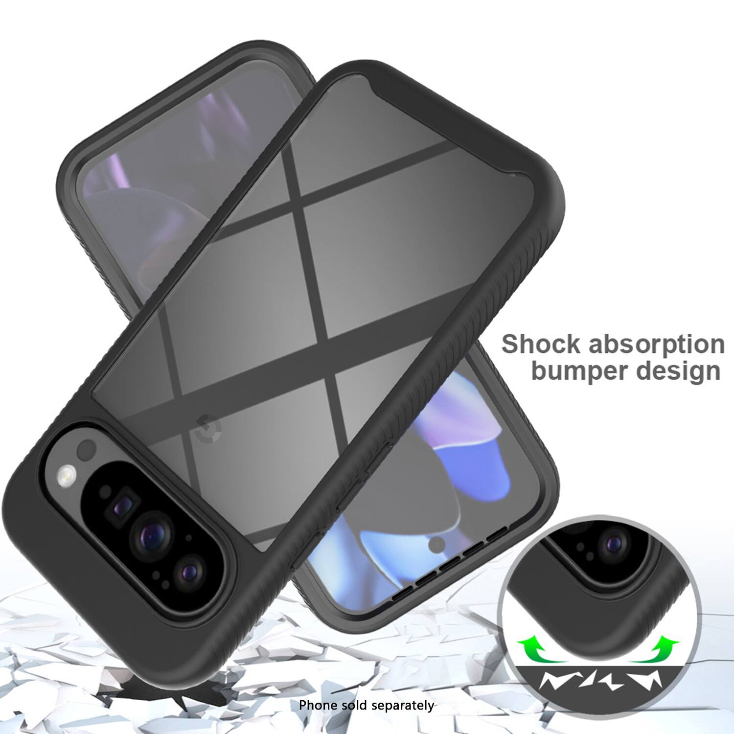 Shock absorption bumper design

Phone sold separately