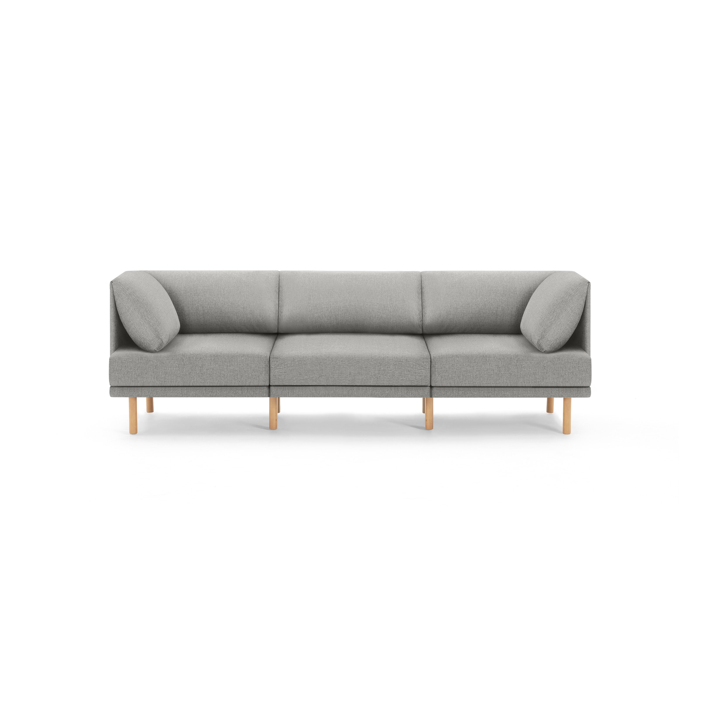 Burrow - Contemporary Range 3-Seat Sofa - Stone Gray - Front_Zoom