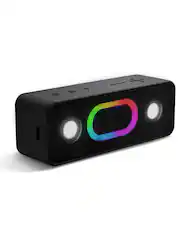 Front. Ortizan - Portable Bluetooth Speaker, IPX6 Waterproof, 24W Loud Sound, 24H Playtime, TWS Pairing, RGB Lights, Built-in Mic, Black - black.