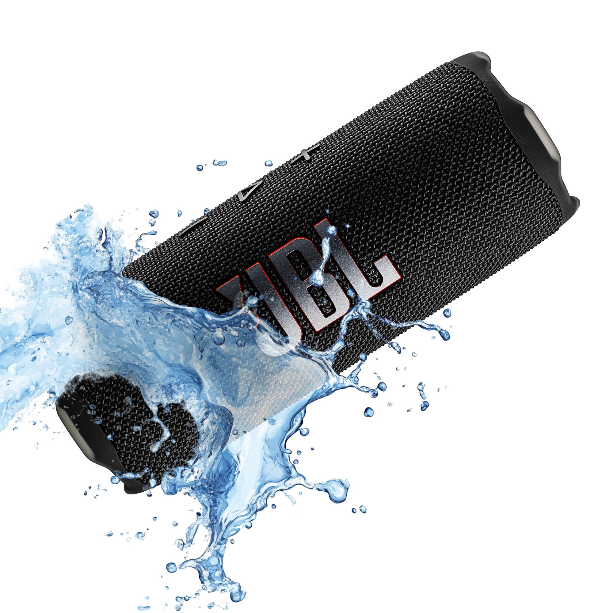 Alt View 6. JBL - JBL Flip 7 Portable Bluetooth Speaker (Black), deep bass, IP68 waterproof, for home, Outdoors Bundle - Black.