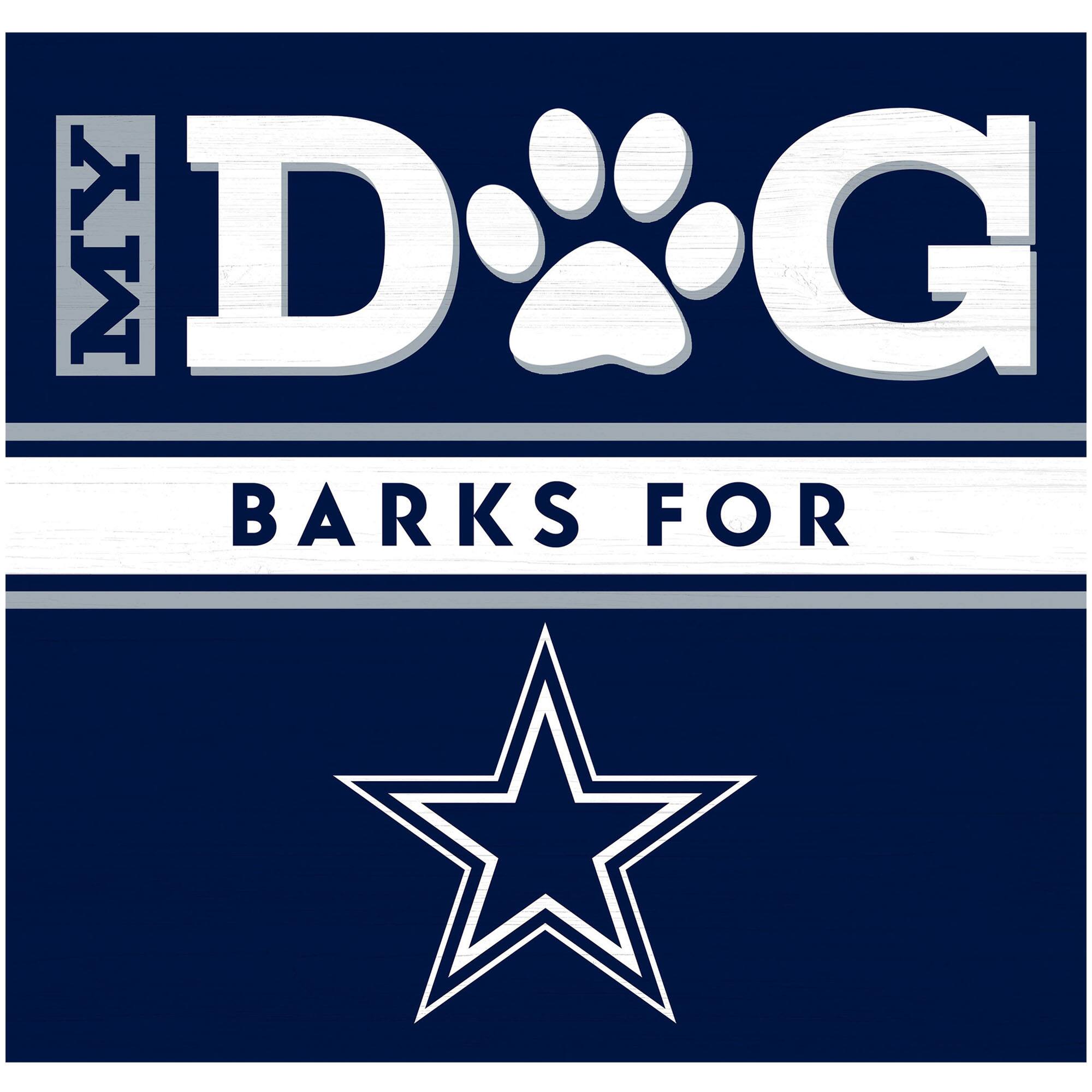 Dallas Cowboys 10" x 10.5" Dog Barks Wood Wall Art