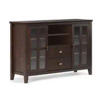 Simpli Home - Artisan Tall TV Media Stand - Dark Chestnut Brown - Front_Zoom