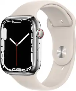 Refurbished Excellent - Apple Watch Series 7 Stainless 41mm (GPS + Cellular) - Silver - (2021)