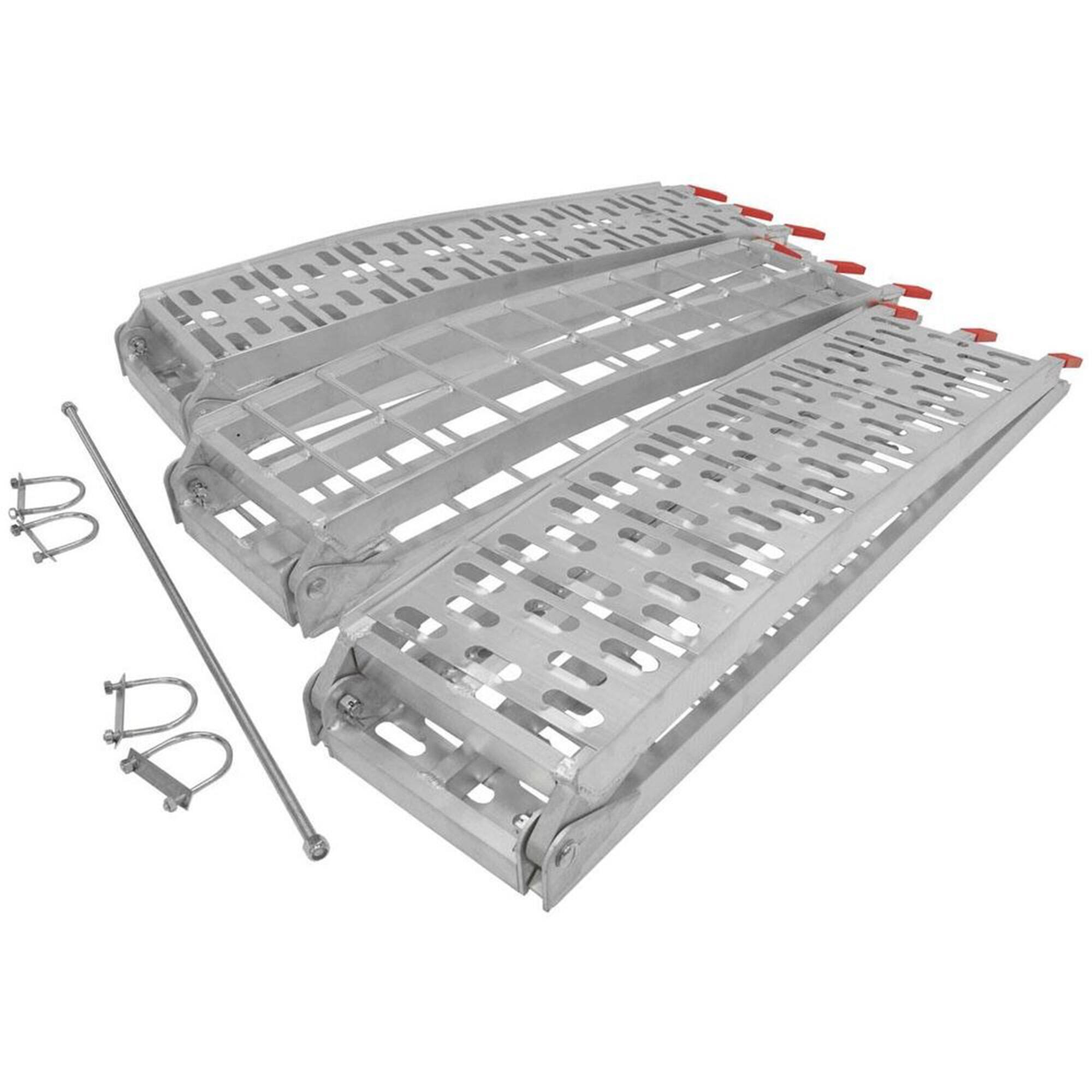 Alt View 5. Titan Ramps - Titan Ramps 7.5 Ft Solid Plate Motorcycle Loading Ramp, 1,000Lb Capacity, Silver.
