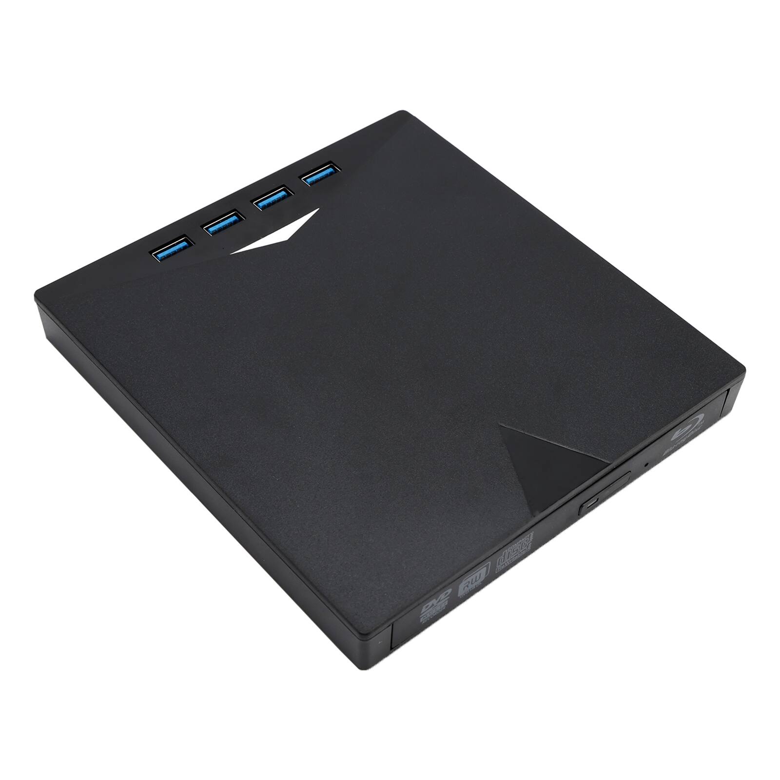 Alt View 4. Topteng - 7-in-1 External 4K Blu-ray Burner Drive with USB Hub - BD/DVD/CD Writer, SD/TF Reader, USB 3.0 & Type-C for PC/Mac - Black.