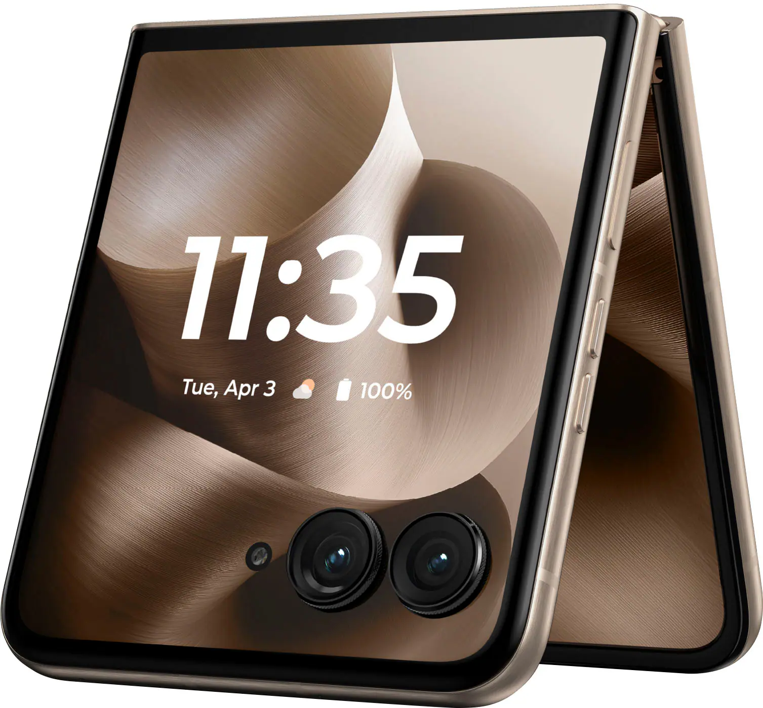 The text on the image reads: "11:35 Tue, Apr 3 100%".