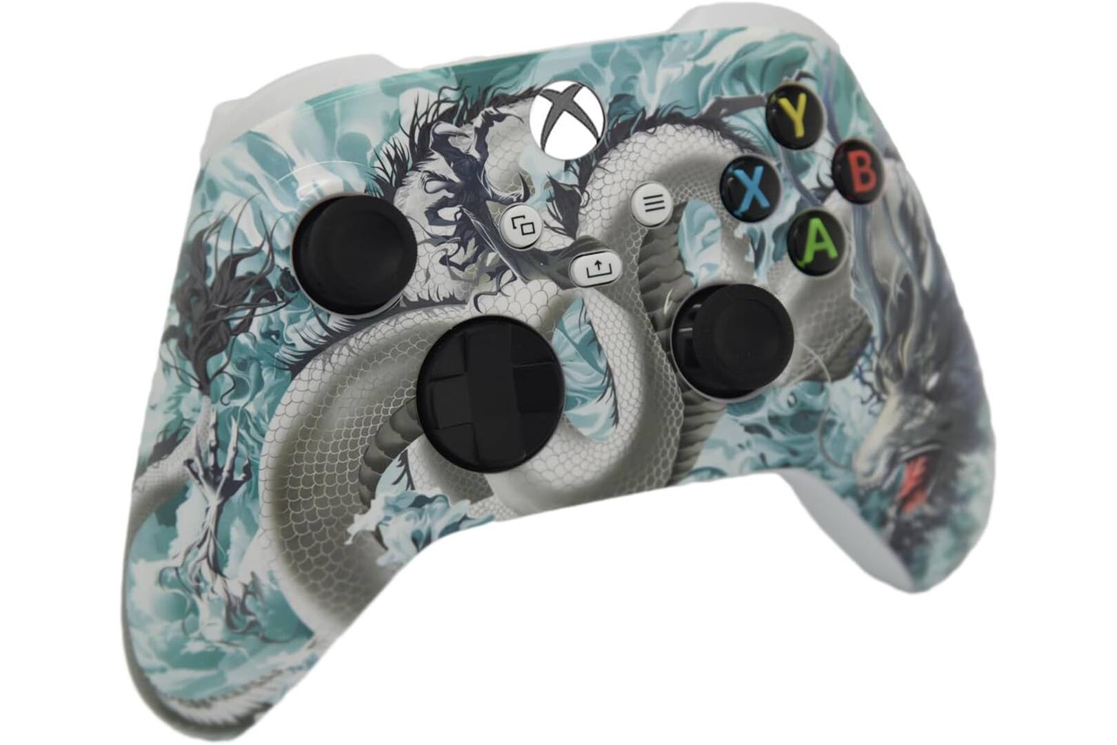 Angle. ProControllers - Custom Wireless Controller for Xbox Series X|S, Xbox One, & PC - White Dragon.