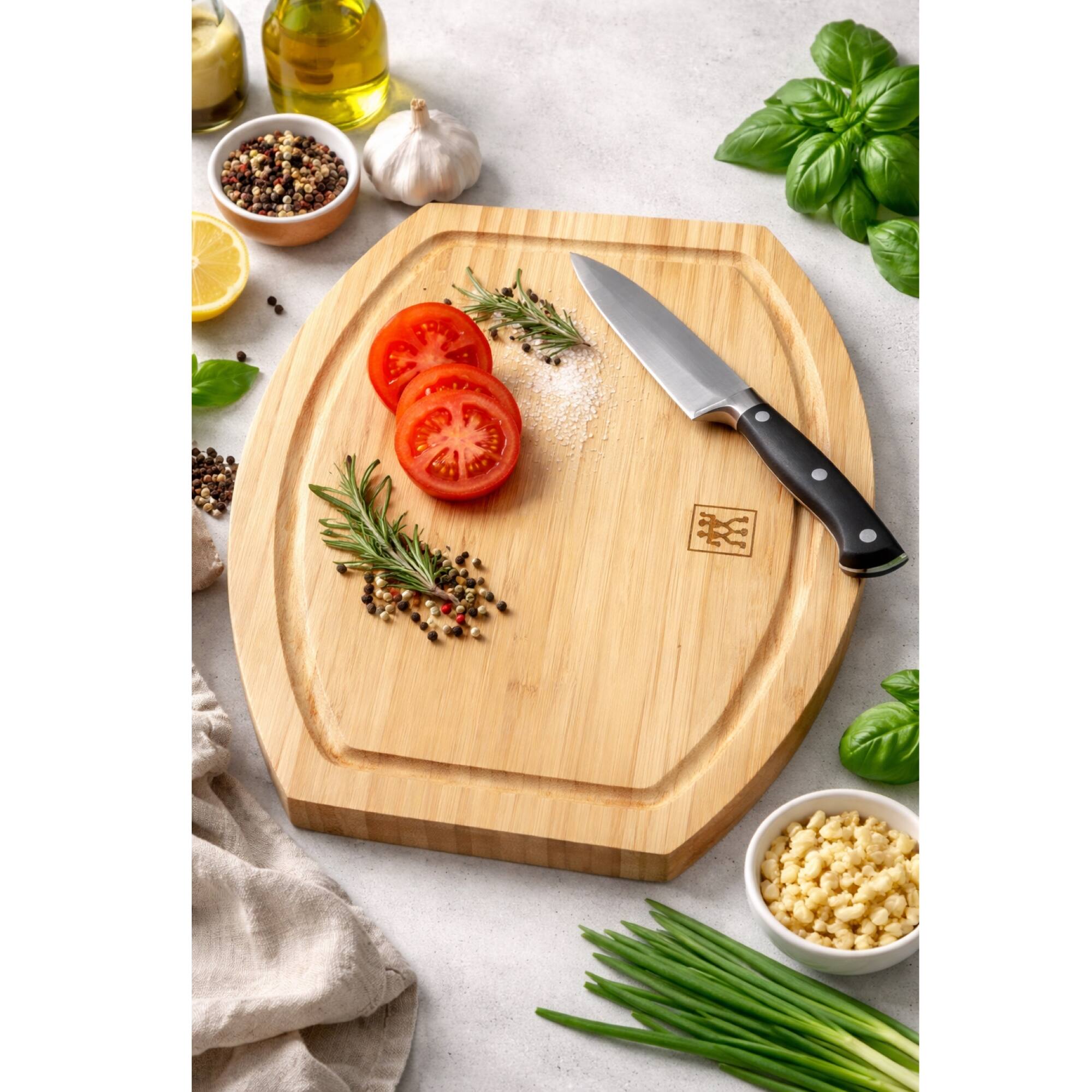 Alt View 1. ZWILLING - ZWILLING TWIN 11.25" x 9.2" x .75" Bamboo Cutting Board - Bamboo.