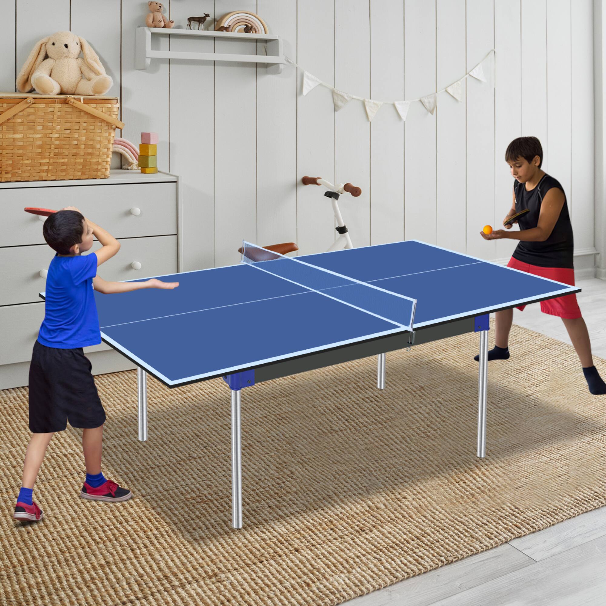 Alt View 8. ELEMENT ACE - Mid-Size Portable Table Tennis Conversion Top with Foldable Design for Indoor Game Play - Blue.